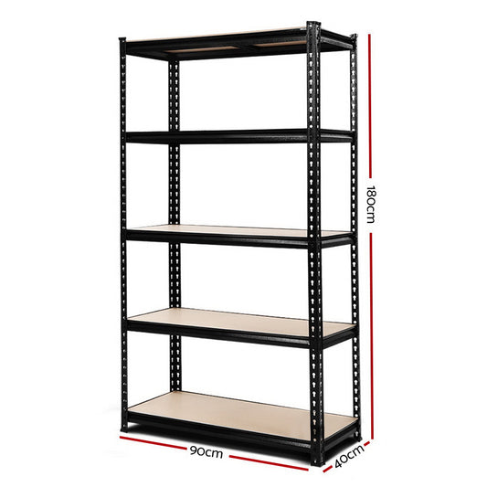 Giantz 1.8M Garage Shelving Warehouse Rack Pallet Racking Storage Shelve Black.