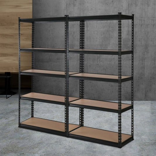 Giantz 2x1.8M Garage Shelving Warehouse Rack Pallet Racking Storage Shelve Black.