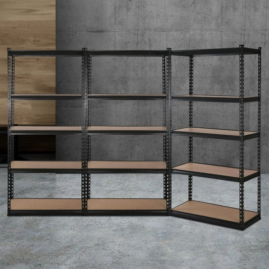 Giantz 3x1.8M Garage Shelving Warehouse Rack Pallet Racking Storage Shelve Black.