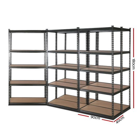 Giantz 5x1.8M Garage Shelving Warehouse Rack Pallet Racking Storage Charcoal.