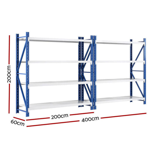 Giantz 4Mx2M Garage Shelving Warehouse Rack Blue.