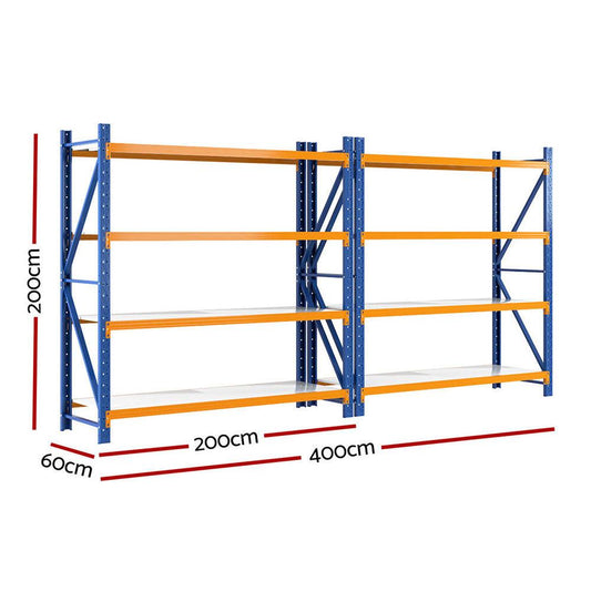 Giantz 4Mx2M Garage Shelving Warehouse Rack Orange.