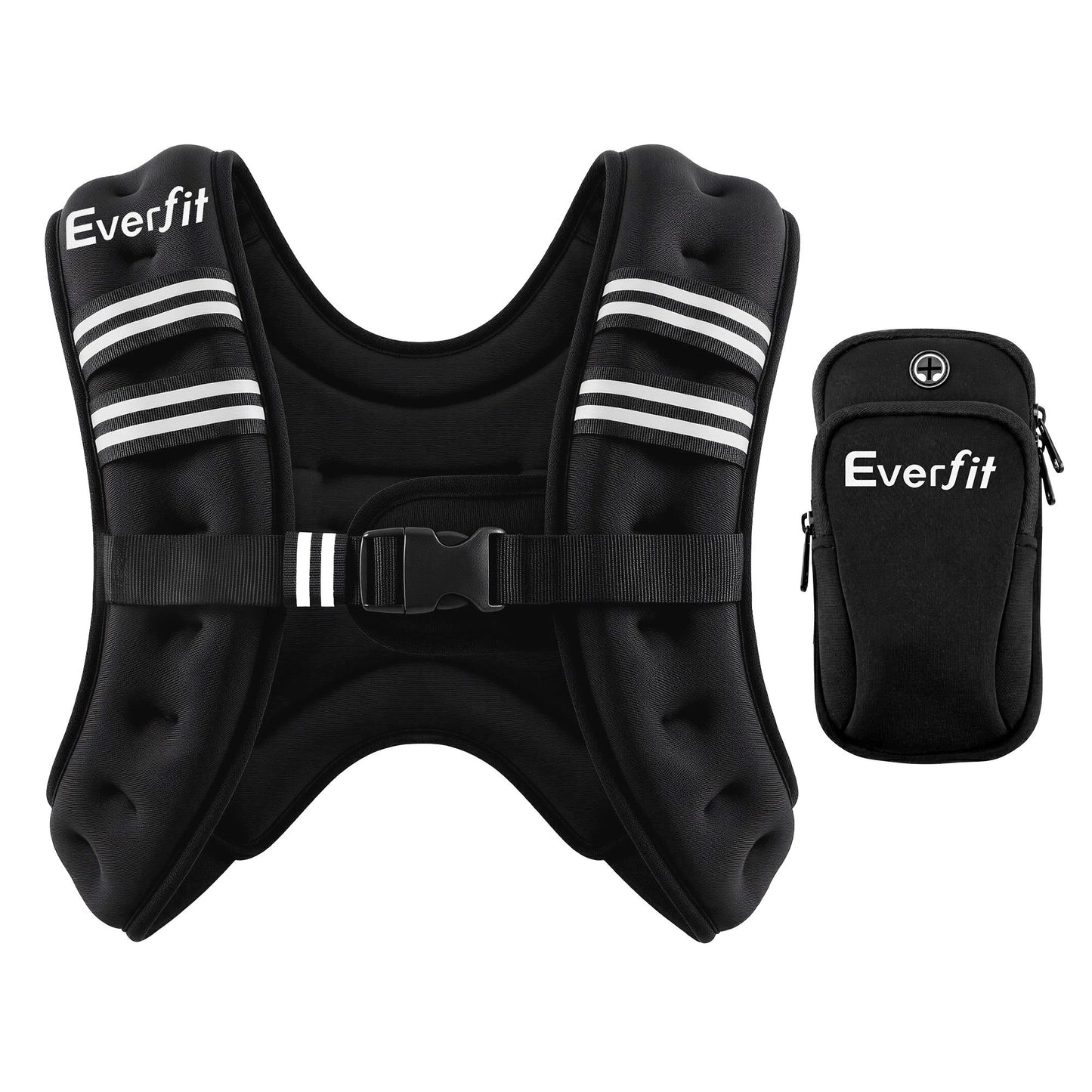 Everfit 8kg Weighted Vest Men Women, Reflective Running Vest with Armband Pouch