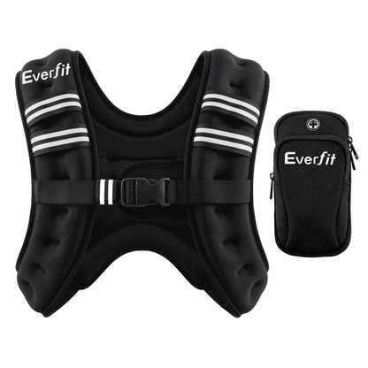 Everfit 8kg Weighted Vest Men Women, Reflective Running Vest with Armband Pouch