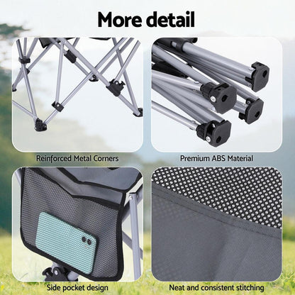 Weisshorn Camping Chair Adjustable Reclining Portable Outdoor Folding Chair Grey.