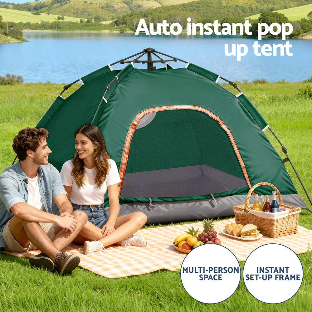Weisshorn Camping Tent Instant Tent Pop up 2 Person Outdoor Hiking Tents Hiking Green.