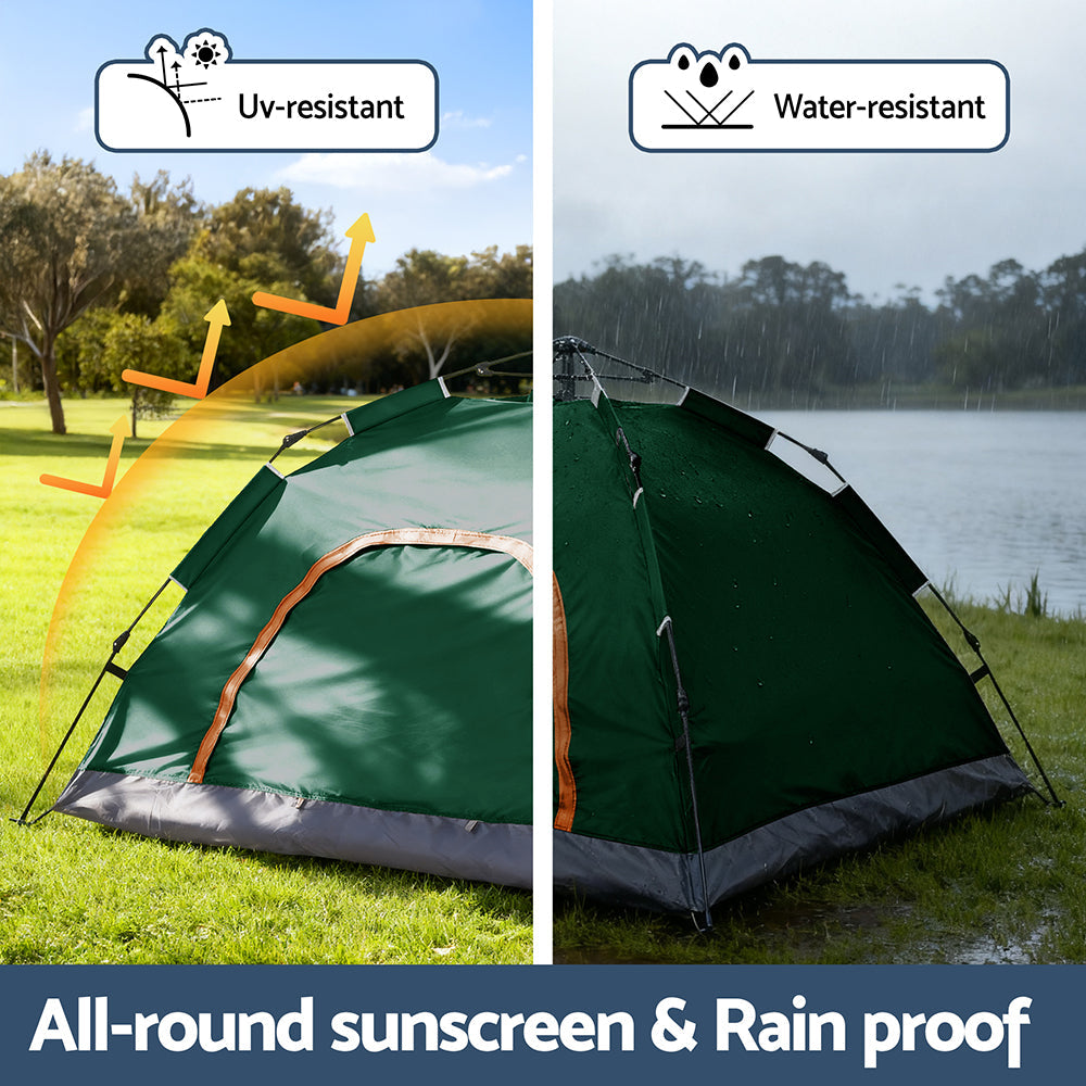 Weisshorn Camping Tent Instant Tent Pop up 2 Person Outdoor Hiking Tents Hiking Green.
