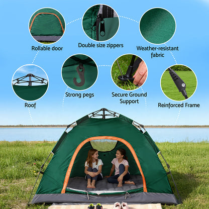 Weisshorn Camping Tent Instant Tent Pop up 2 Person Outdoor Hiking Tents Hiking Green.
