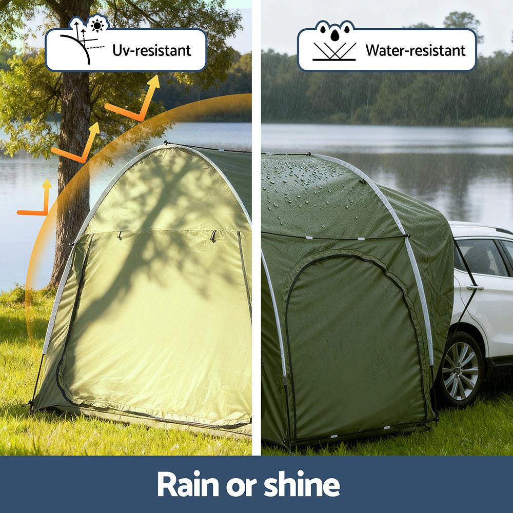 Weisshorn Camping Tent Car SUV Rear Hatchback Tents Canopy Portable Outdoor Family green.