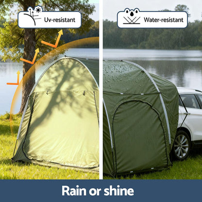 Weisshorn Camping Tent Car SUV Rear Hatchback Tents Canopy Portable Outdoor Family green.