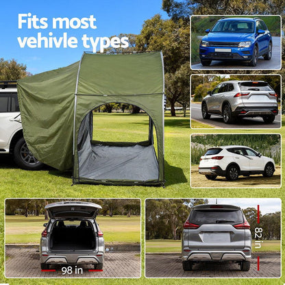 Weisshorn Camping Tent Car SUV Rear Hatchback Tents Canopy Portable Outdoor Family green.