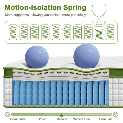 BedStory 34cm Single Latex Hybrid Mattress Medium Firm - 5 Zone Pocket Spring Bed for Pressure Relief Motion Isolation