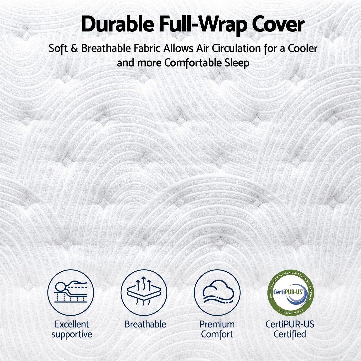 RoomSense Queen Mattress, 34cm Thick Medium Firm Hybrid Mattress for Back Pain Relief, Tencel Cooling Pocket Spring Mattress Queen Size in a Box
