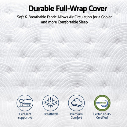RoomSense Queen Mattress, 34cm Thick Medium Firm Hybrid Mattress for Back Pain Relief, Tencel Cooling Pocket Spring Mattress Queen Size in a Box
