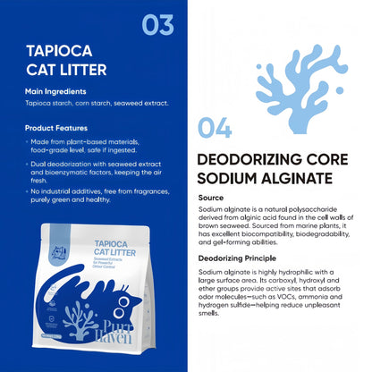 PurrHaven Tapioca Clumping Cat & Kitty Litter, 15kg (6 Pack),Dust Free,Natural Flusable,Easy to Clean,Odour Neutraliser,Rapid Liquid Absorption,Non-Toxic Formula