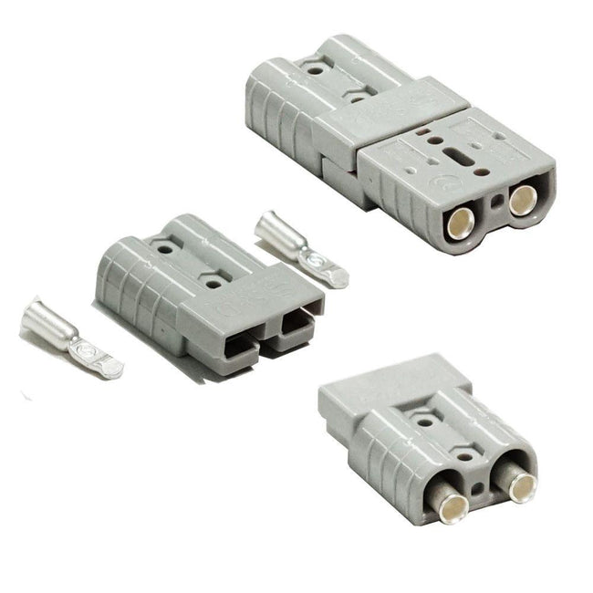 Pair Anderson Style Plug connector 50AMP Caravan Trailer Solar 6AWG GREY AU Main Image