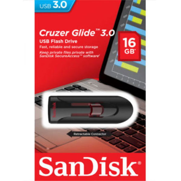 SANDISK SDCZ600-016G 16GB CZ600 CRUZER GLIDE USB 3.0 VERSION.