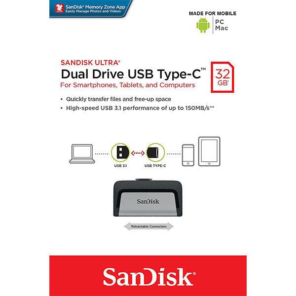 SANDISK ULTRA 32GB SDDDC2-032G Dual USB Drive Type-C 3.1 Main Image