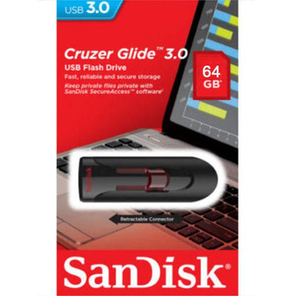 SANDISK SDCZ600-064G 64GB CZ600 CRUZER GLIDE USB 3.0 VERSION.
