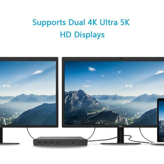 Wavlink USB-C Ultra 5K Laptop Docking Station with 6x USB3.0, 4K Dual Video Outputs, Gigabit Ethernet, Audio WS-UG69DK1.